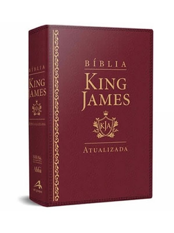 Bíblia King James Atualizada De Estudo | Capa Luxo Vinho