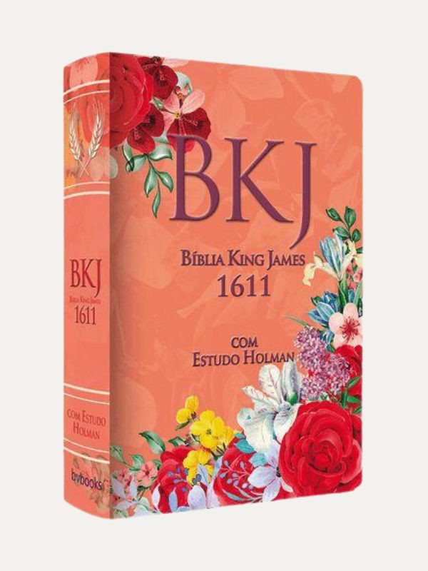 Bíblia King James Fiel 1611 Com Estudo Holman I Capa Feminina Floral