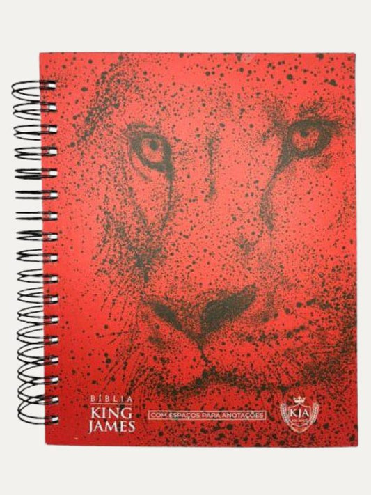 Bíblia King James I KJA I Anote I Espiral Leão Vermelho