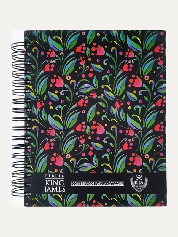 Bíblia King James I KJA I Anote I Espiral Ramos Preta