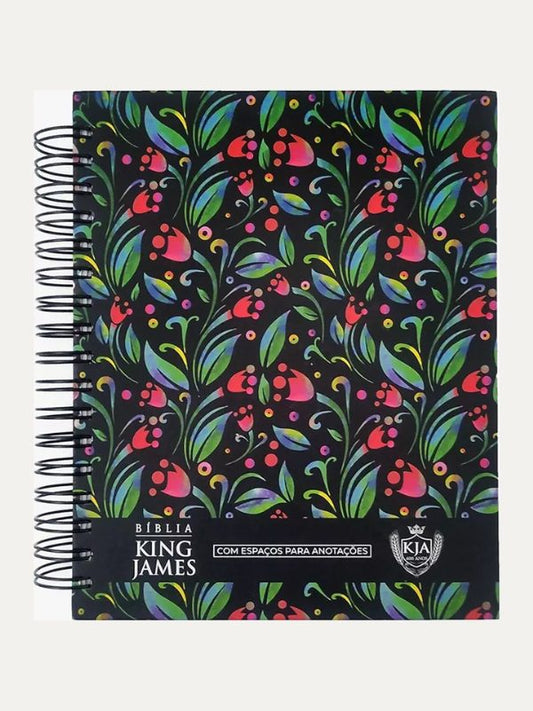 Bíblia King James I KJA I Anote I Espiral Ramos Preta