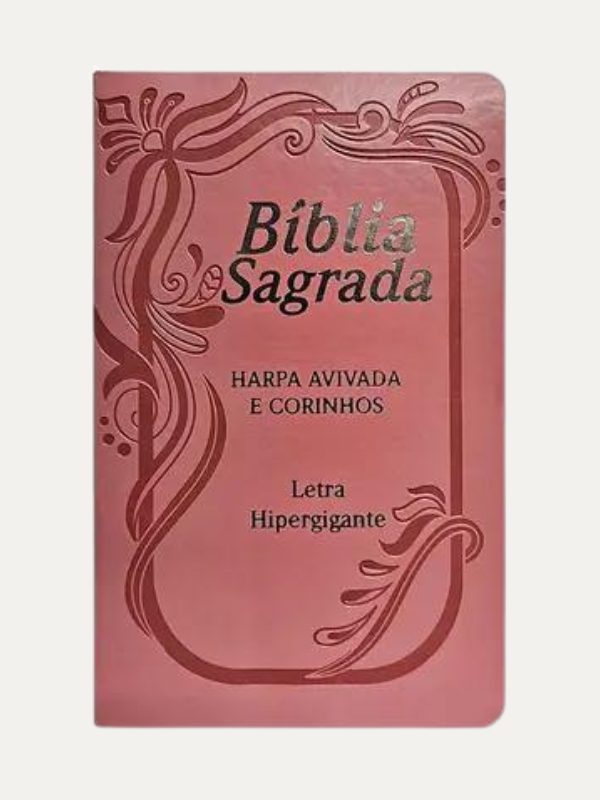 Bíblia Letra Hiper Gigante I ARC I Índice e Harpa I Rosa