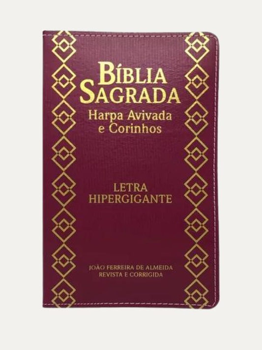 Bíblia Letra Hipergigante I ARC I Índice e Harpa I Bordo