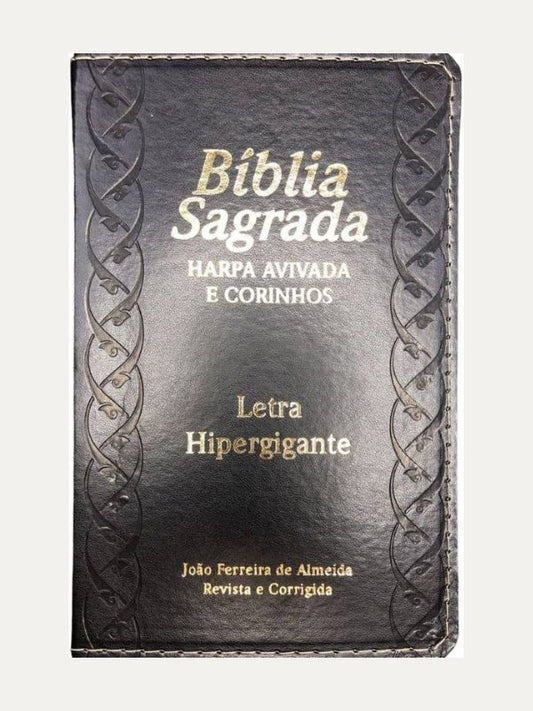 Bíblia Letra Hipergigante I ARC I Índice e Harpa I Preta