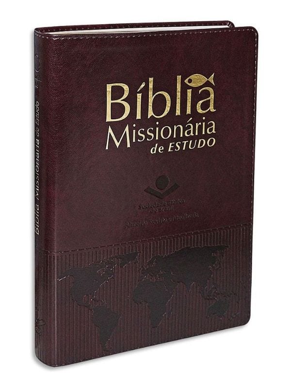 Bíblia Missionária de estudo vinho nobre - RA - SBB