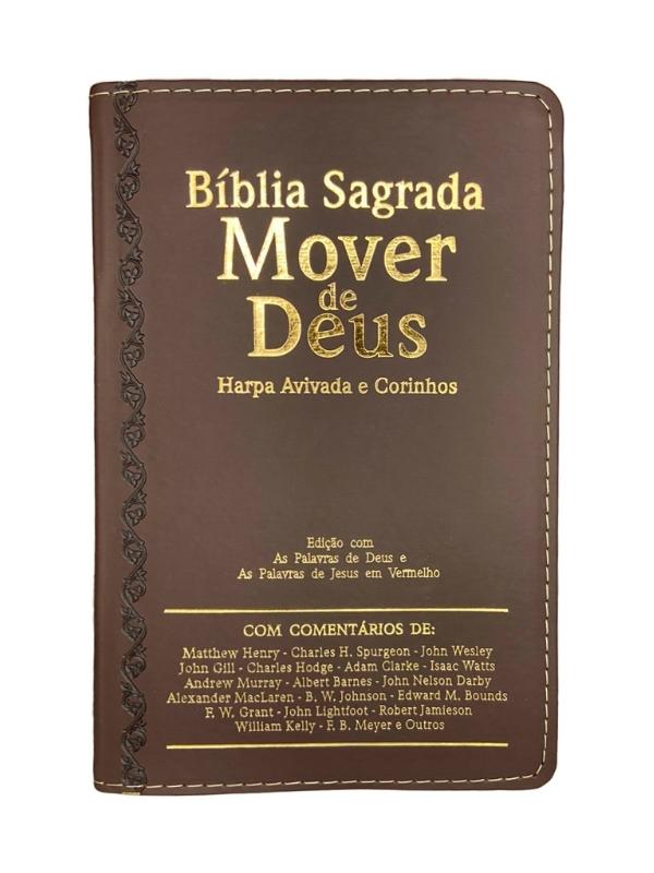 Bíblia Mover de Deus | Letra Grande | Harpa Avivada | Marrom