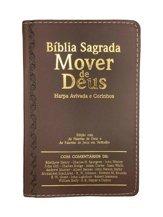 Bíblia Mover de Deus | Letra Grande | Harpa Avivada | Marrom