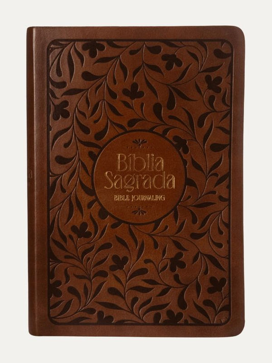 Bíblia NVI Bible Journaling I Marrom baixo relevo