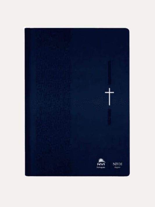 Bíblia NVI bilíngue Português-Inglês I Couro sintético azul I Vida