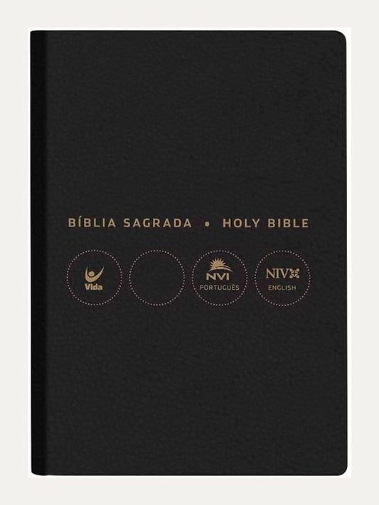 Bíblia NVI bilíngue Português-Inglês - preta  - Vida