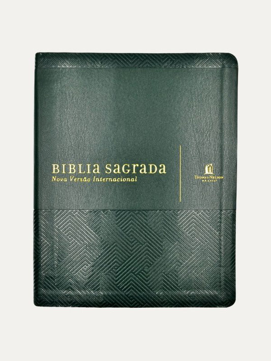 Bíblia NVI com espaço para anotações | Couro Soft Verde