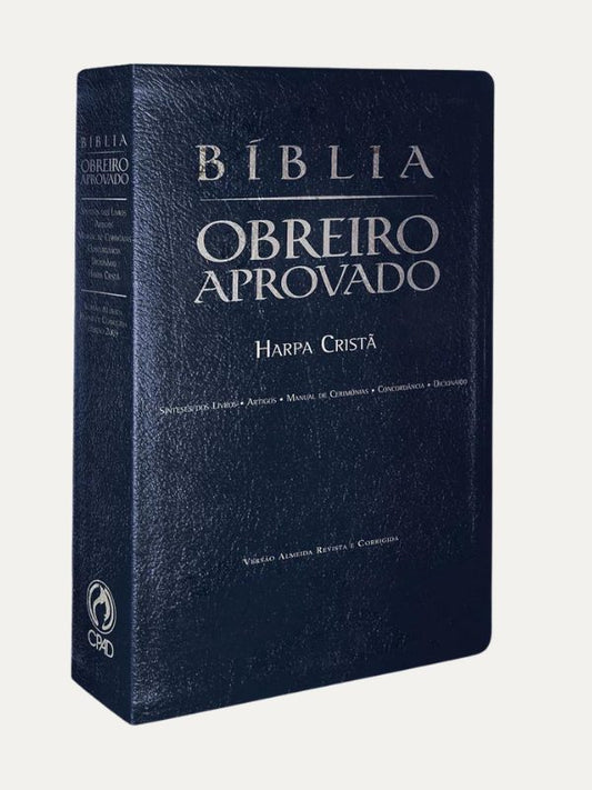 Bíblia Obreiro Aprovado com Harpa | Média Azul