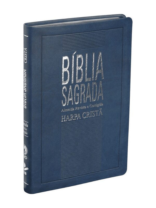 Bíblia Sagrada Harpa Cristã  luxo azul slim - CPAD