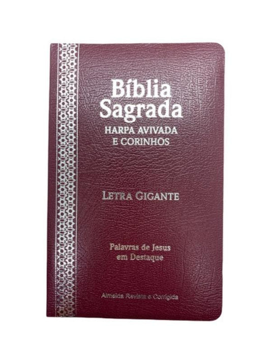Bíblia Sagrada I Letra Gigante Harpa Avivada I Covertex Bordo