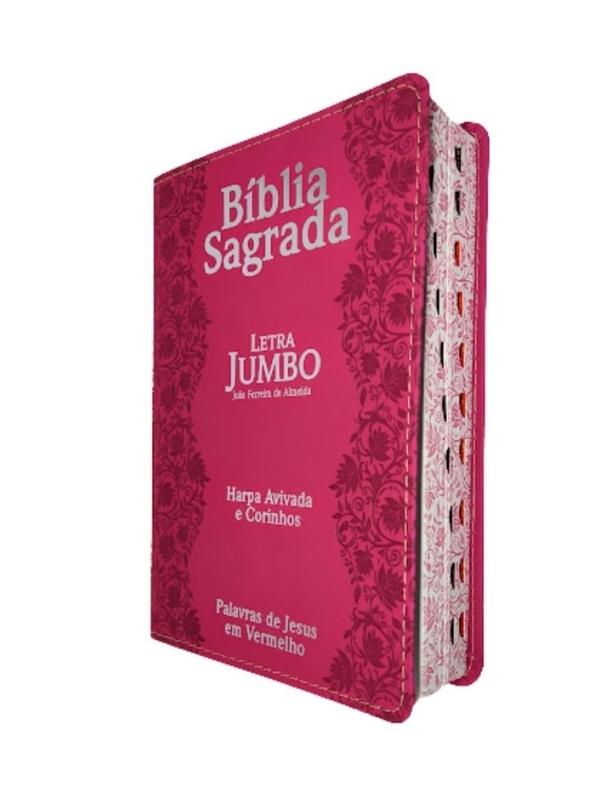 Bíblia Sagrada I Letra Jumbo I Harpa Avivada e Corinhos I ARC I Capa Luxo Pink