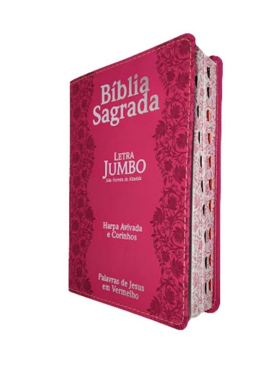 Bíblia Sagrada I Letra Jumbo I Harpa Avivada e Corinhos I ARC I Capa Luxo Pink
