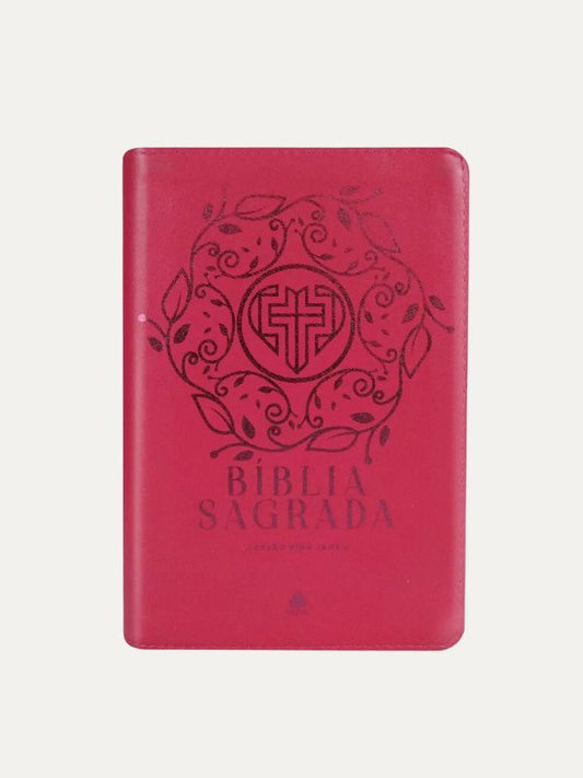 Bíblia Sagrada King James Luxo Rosa com zíper I BKJ