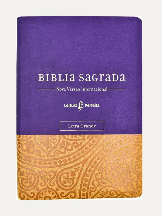 Bíblia Sagrada Leitura Perfeita, LG - Roxo e Amarelo,  NVI - Thomas Nelson