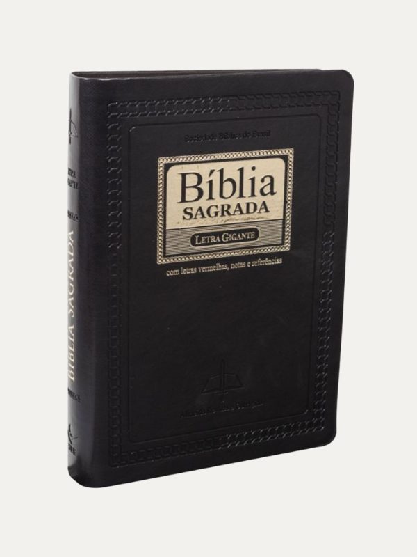 Bíblia Sagrada Letra Gigante com letras vermelhas, notas, indice e referência, preto nobre ARC - SBB