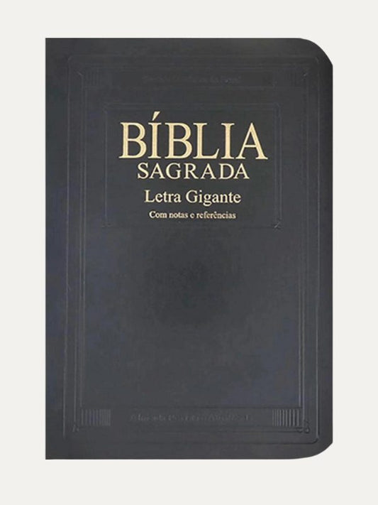 Bíblia Sagrada Letra Gigante, ARA - Couro Sintético preto nobre