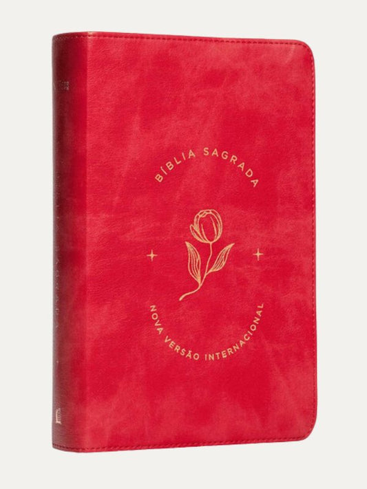 Bíblia Sagrada NVI I Letra Grande I Capa Luxo Vermelha Couro Soft