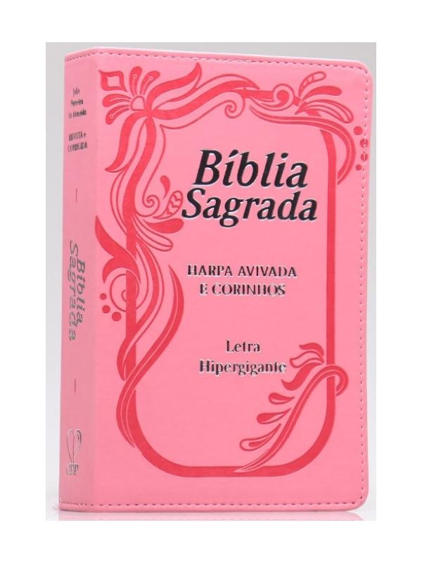 Bíblia Sagrada com Harpa | Letra Hipergigante | Índice | Rosa
