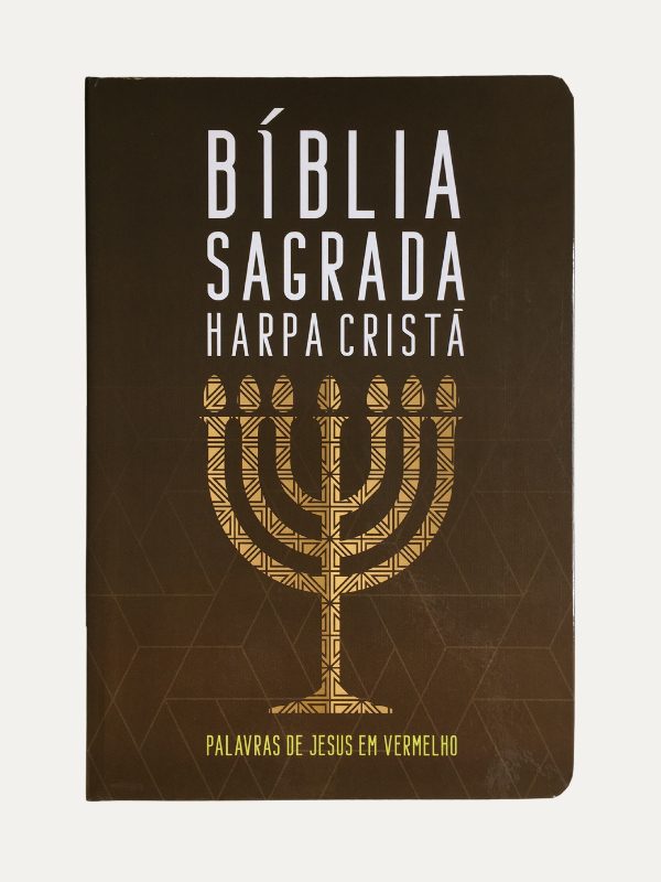 Bíblia Sagrada com Harpa Cristã Menorah Marrom