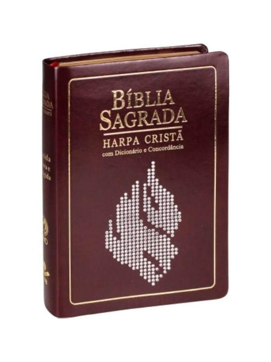 Bíblia Sagrada harpa cristã, dicionário, concordância e índice, ARC média vinho nobre - CPAD