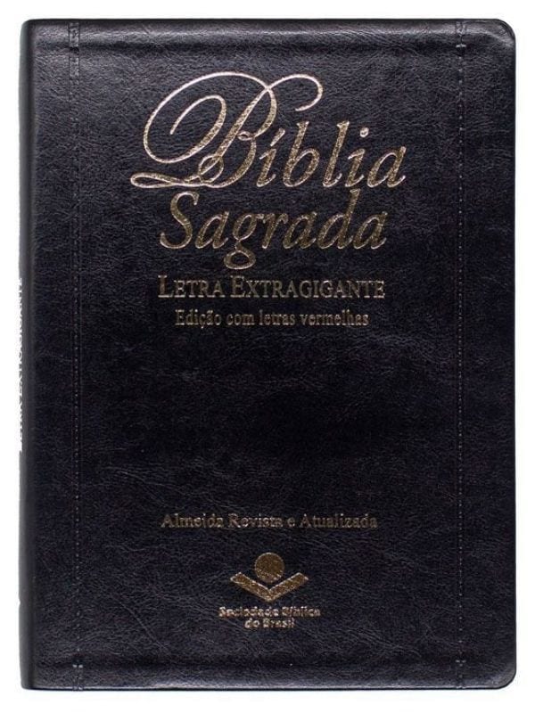 Bíblia Sagrada letra extra gigante ARA, tamanho grande, capa preta - SBB