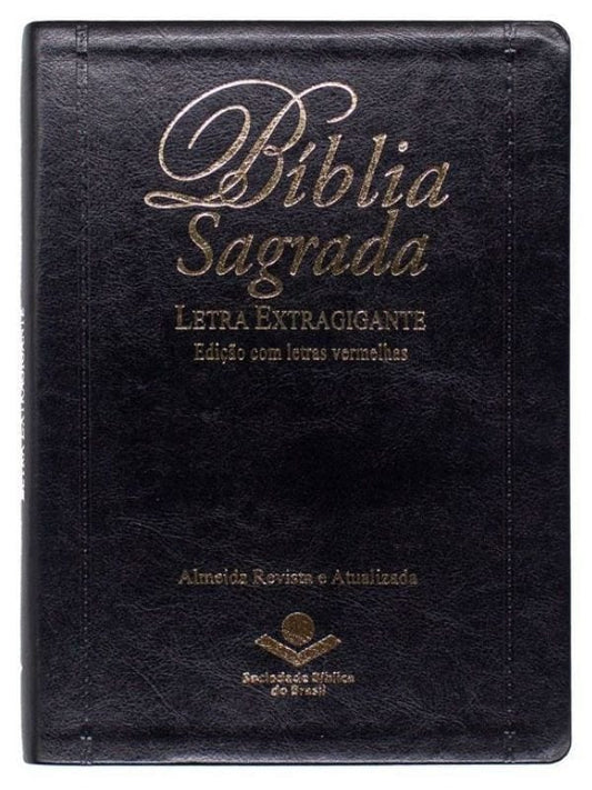 Bíblia Sagrada letra extra gigante ARA, tamanho grande, capa preta - SBB