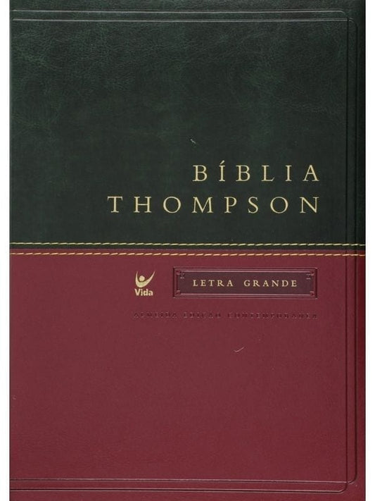 Bíblia Thompson Letra Grande  Capa Luxo Verde | Vinho