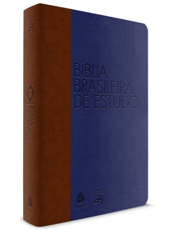 Bíblia brasileira de estudo, marrom-azul - Hagnos