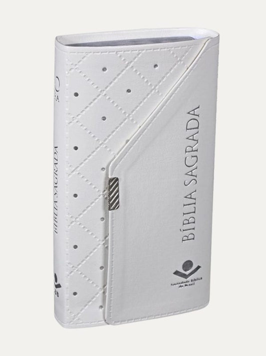 Bíblia carteira sintética branca