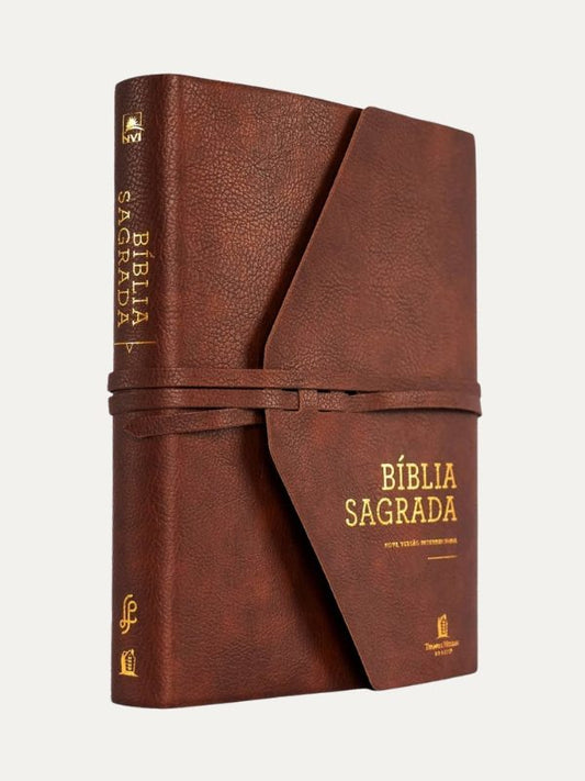 Bíblia com espaço para anotações NVI Couro Soft Marrom