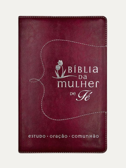 Bíblia da Mulher de Fé NVI Capa Vinho