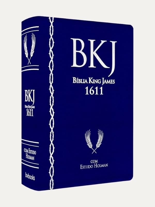 Bíblia de estudo Holman,  King James 1611, Azul  - Bv Films
