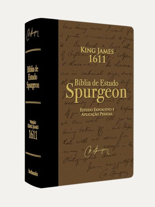Bíblia de Estudo Spurgeon I Capa Flexibound  Marrom e Preto
