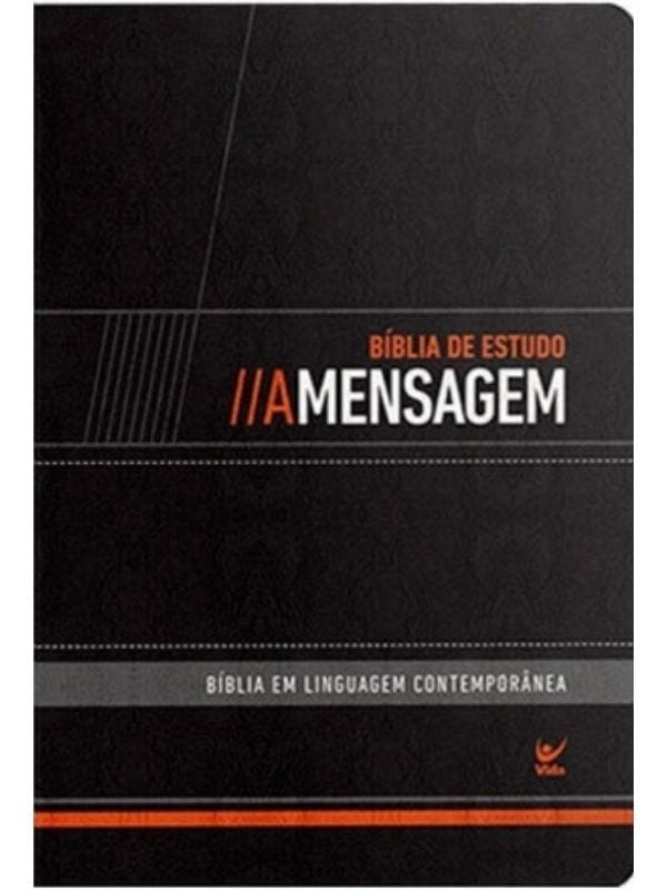 Bíblia de Estudo a Mensagem, Luxo Preta - Vida