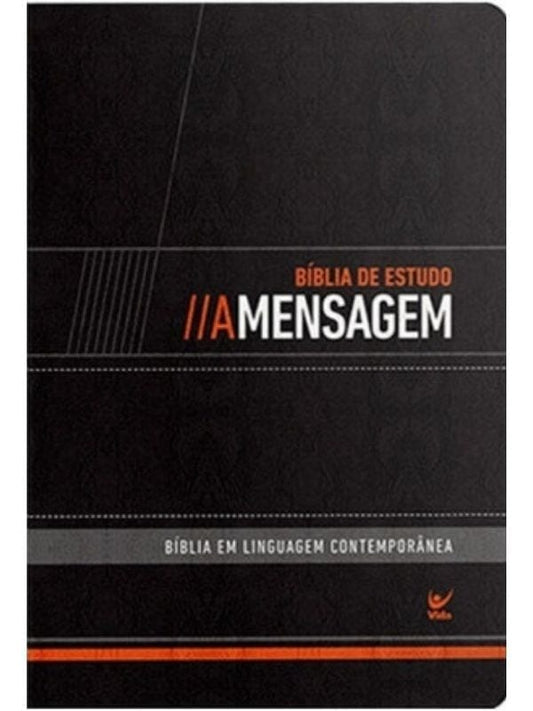 Bíblia de Estudo a Mensagem, Luxo Preta - Vida