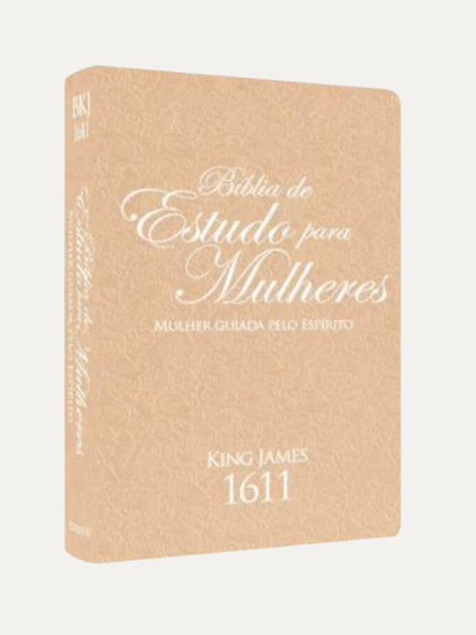 Bíblia de Estudo para Mulheres I King James 1611 I Rose Peach Branca