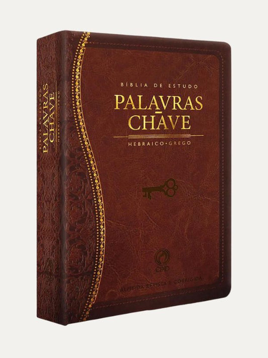 Bíblia de estudo Palavras Chaves, capa marrom classica - CPAD