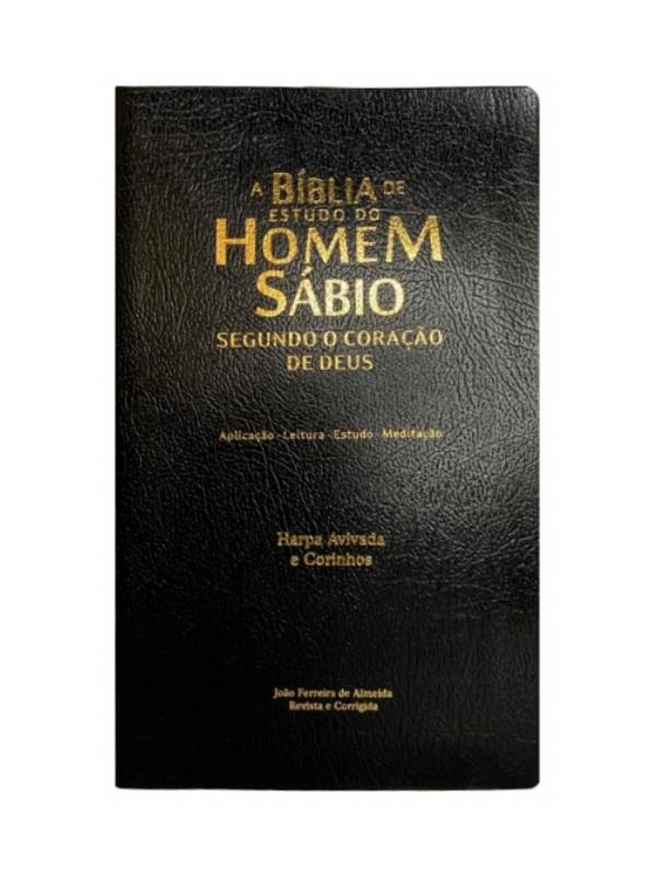 Bíblia do Homem Sábio Segundo o Coração de Deus I Harpa I Preta ...