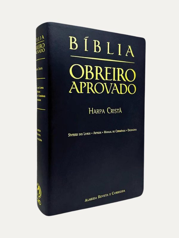 Bíblia Obreiro aprovado I Harpa Crista I Capa Luxo Media I Preta