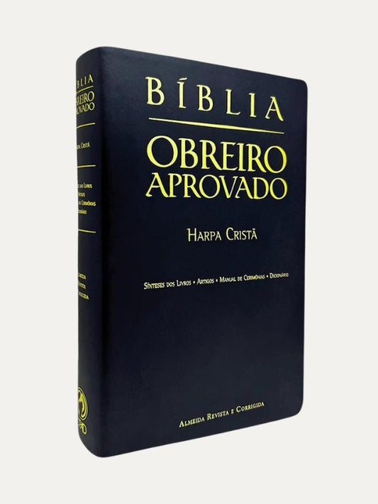 Bíblia Obreiro aprovado I Harpa Crista I Capa Luxo Media I Preta