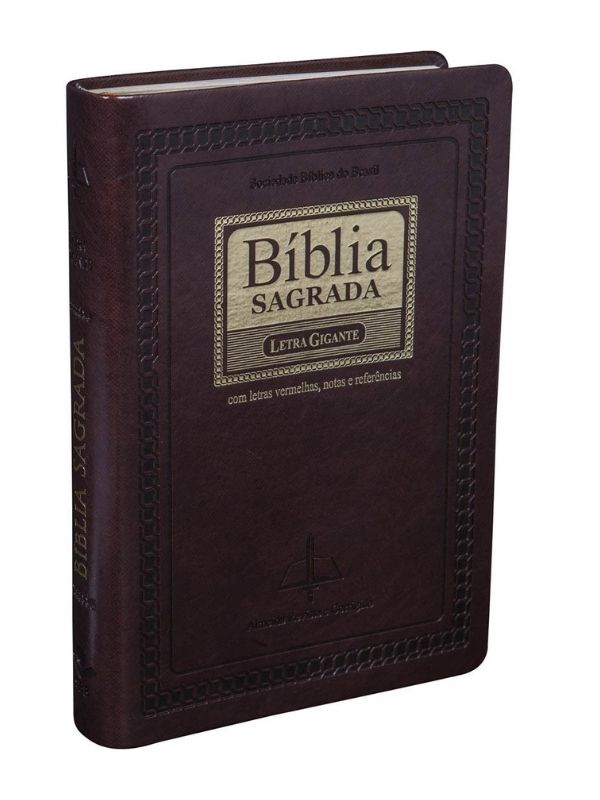 Bíblia letra Gigante c/indice marrom nobre - ARC - SBB