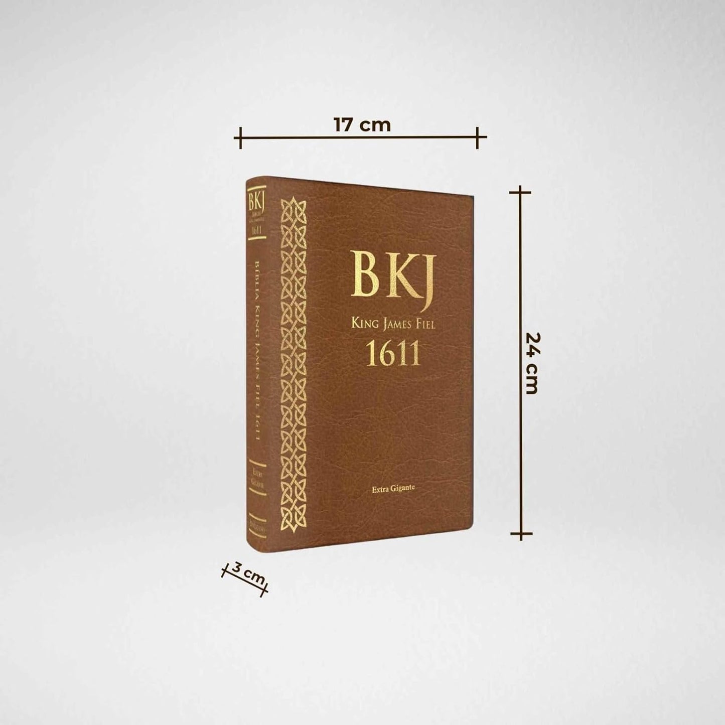 Bíblia King James Fiel 1611, Extra Gigante - Capa Marrom