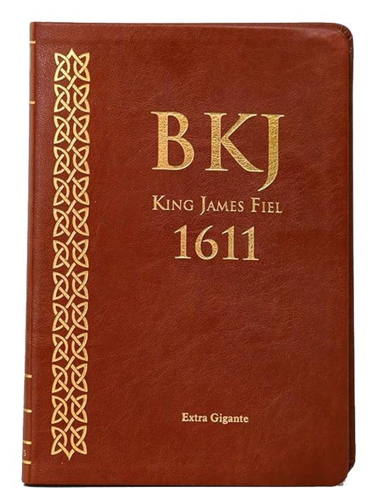 Bíblia King James Fiel 1611, Extra Gigante - Capa Marrom