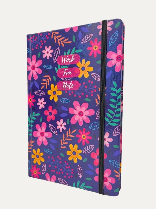 Caderno anotação I Flores Rosa