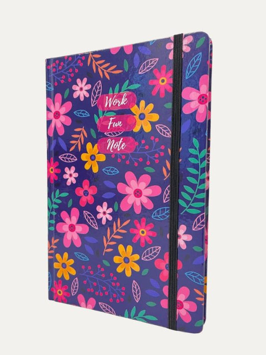 Caderno anotação I Flores Rosa