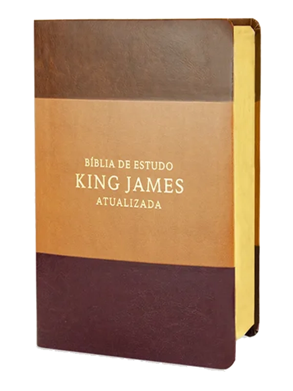 Bíblia KJA Estudo Full Color I Capa Bordô Caramelo e Marrom